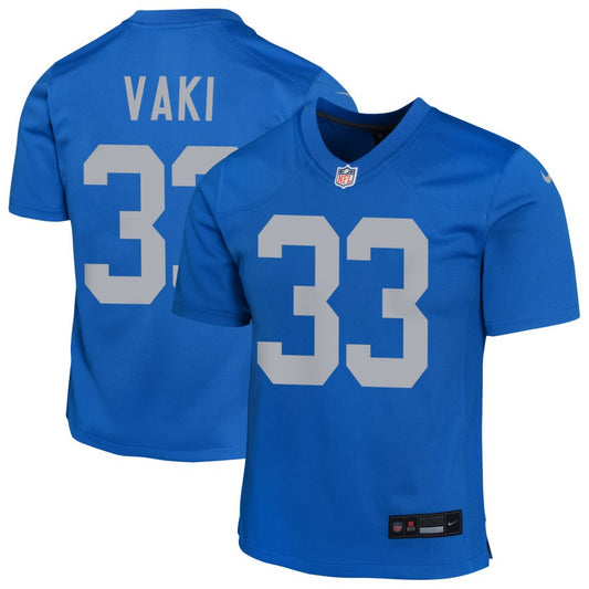 Sione Vaki Youth Nike Blue Detroit Lions Alternate Custom Game Jersey