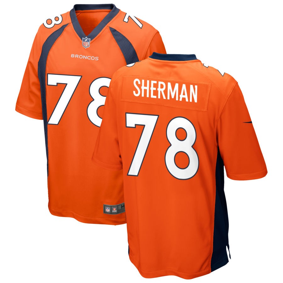 Will Sherman Men's Nike Orange Denver Broncos Custom Game Jersey