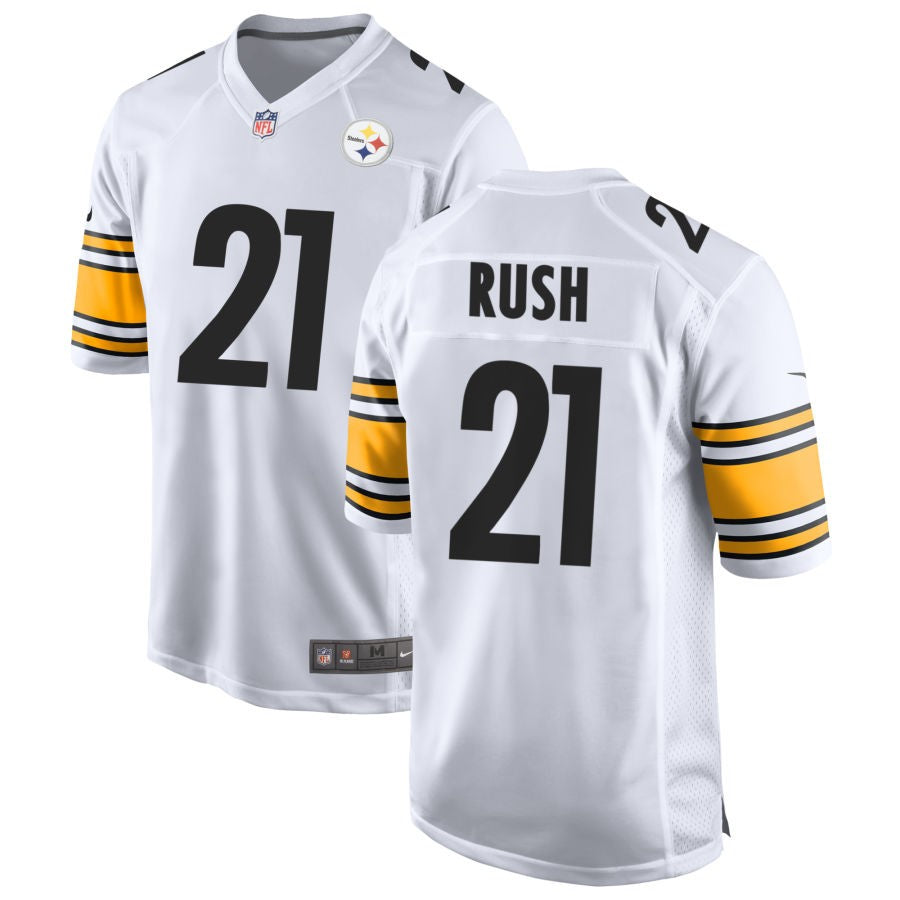 Darius Rush Men's Nike White Pittsburgh Steelers Game Custom Jersey