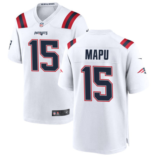 Marte Mapu Men's Nike White New England Patriots Custom Game Jersey