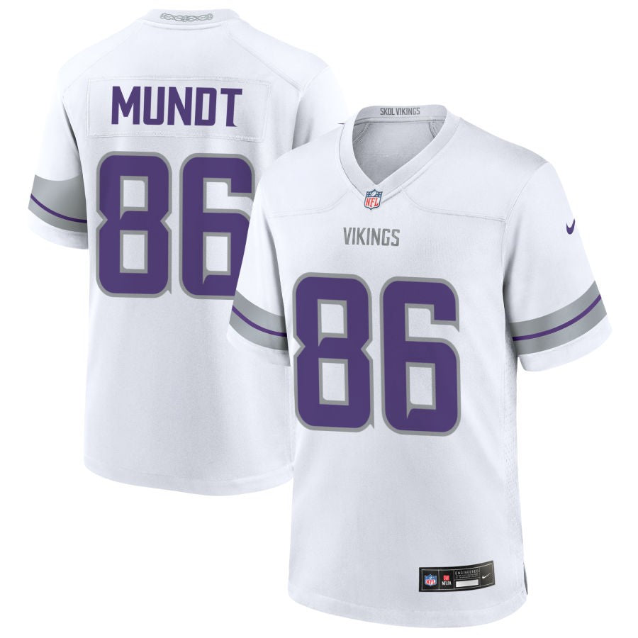 Johnny Mundt Men's Nike White Minnesota Vikings Alternate Custom Game Jersey