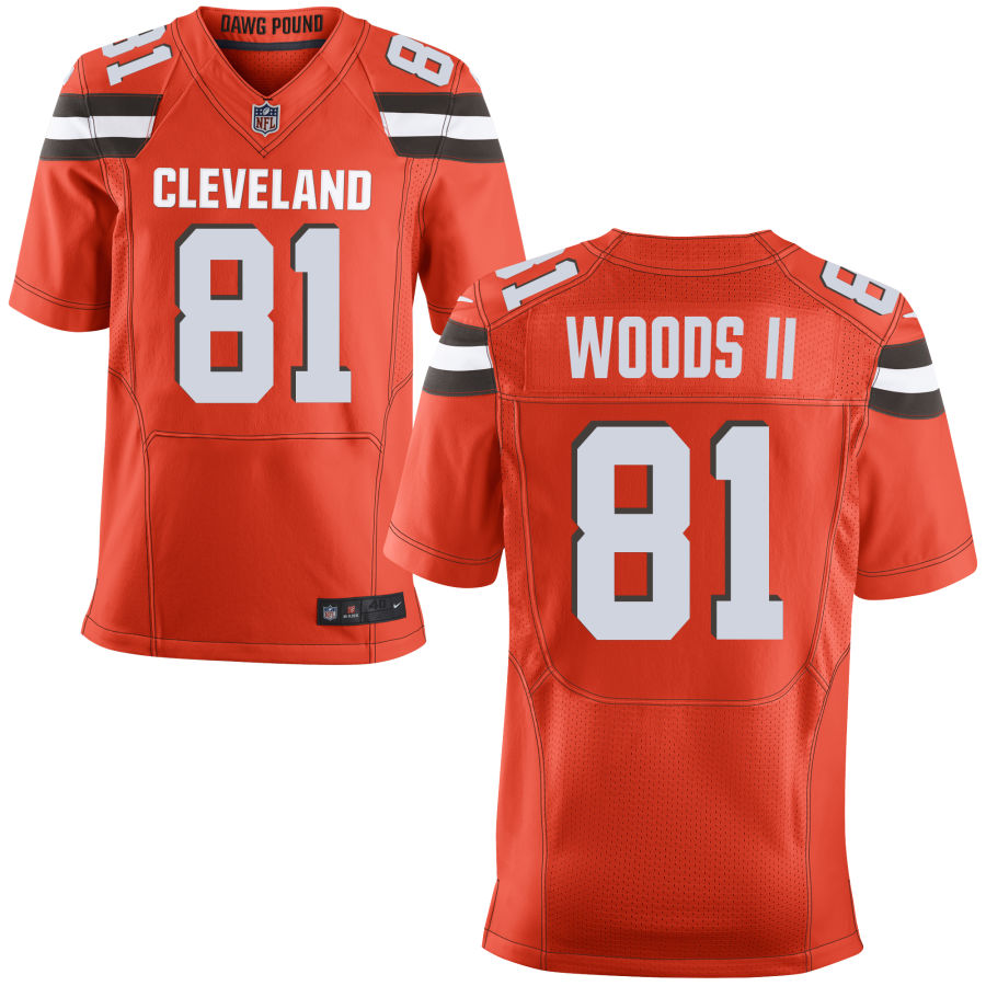 Michael Woods II Men's Nike Orange Cleveland Browns Custom Alternate Elite Jersey