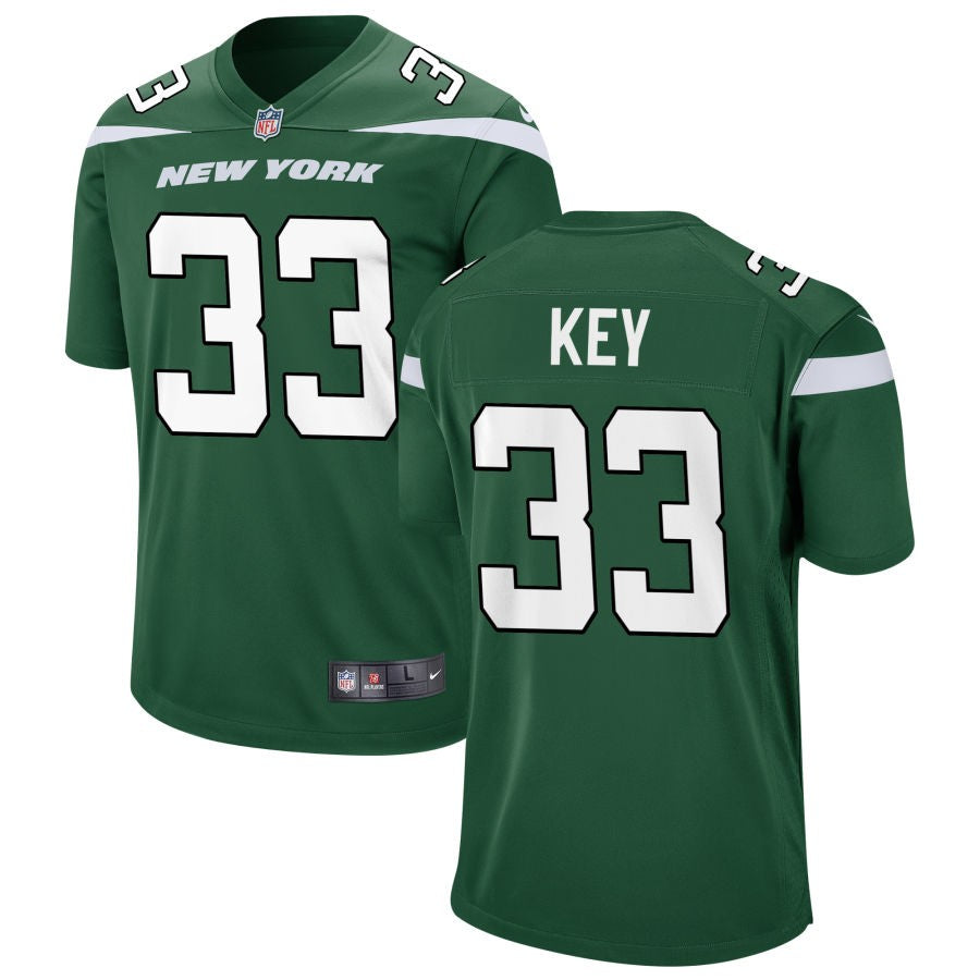 Jaylen Key Men's Nike Gotham Green New York Jets Game Custom Jersey