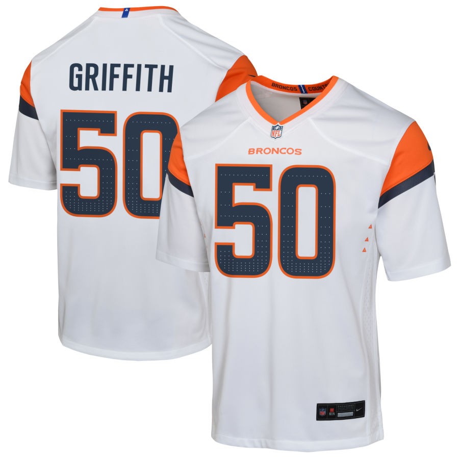 Jonas Griffith Youth Nike  White Denver Broncos Custom Game Jersey