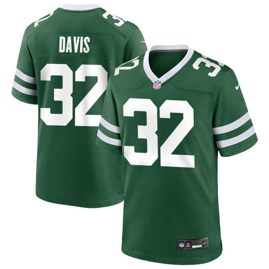 Isaiah Davis Men's Nike  Legacy Green New York Jets Custom Game Jersey