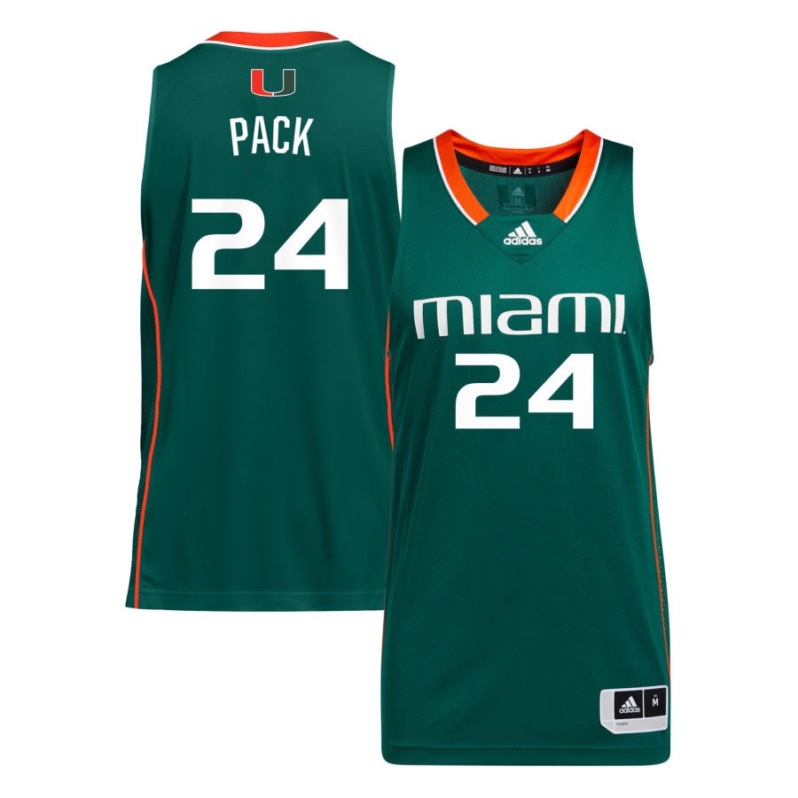 Nijel Pack Unisex adidas Green Miami Hurricanes Pick-A-Player NIL Men's Basketball Jersey