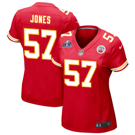 Truman Jones Women's Nike Red Kansas City Chiefs Super Bowl LVIII Patch Custom Game Jersey