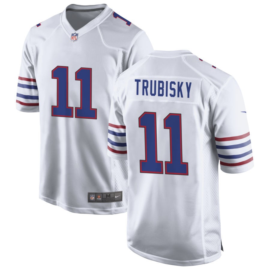 Mitchell Trubisky Men's Nike White Buffalo Bills Alternate Custom Game Jersey