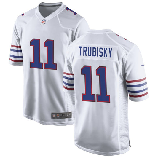 Mitchell Trubisky Men's Nike White Buffalo Bills Alternate Custom Game Jersey