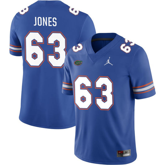 Caden Jones Men's Jordan Brand Royal Florida Gators Pick-A-Player NIL Replica Football Jersey