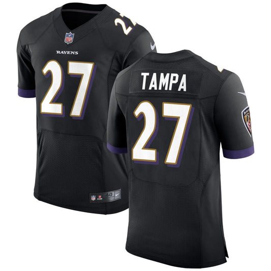 T.J. Tampa Men's Nike Black Baltimore Ravens Speed Machine Elite Custom Jersey