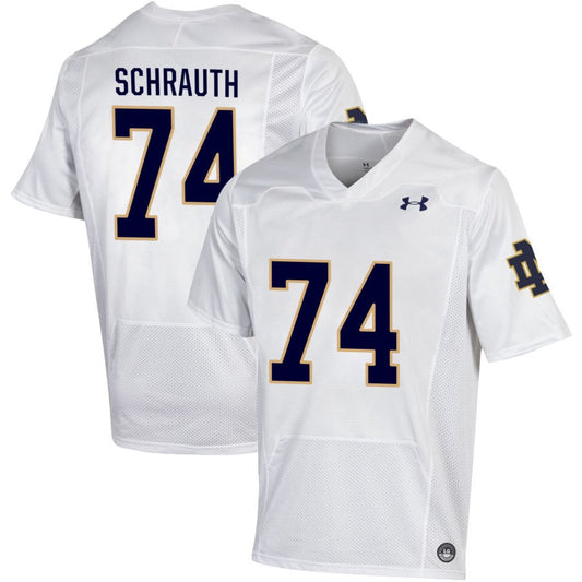 Billy Schrauth Men's Under Armour White Notre Dame Fighting Irish Pick-A-Player NIL Replica Football Jersey