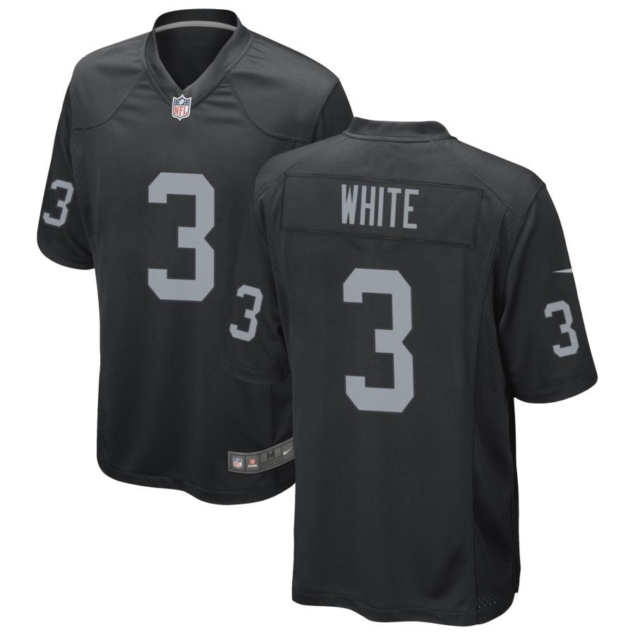 Zamir White Youth Nike Las Vegas Raiders Black Custom Game Jersey