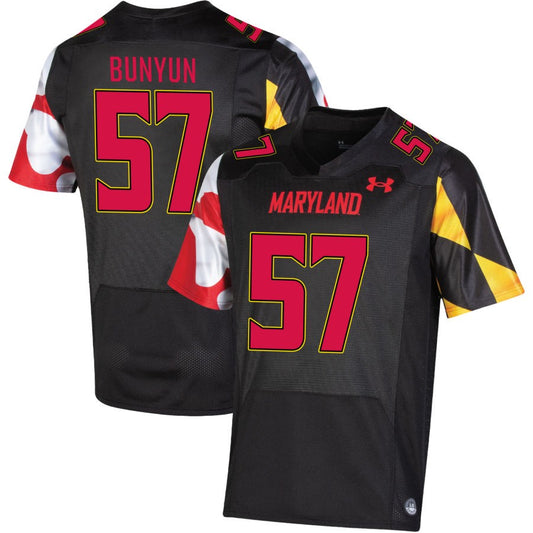 Isaac Bunyun Men's Under Armour Black Maryland Terrapins Pick-A-Player NIL Replica Football Jersey