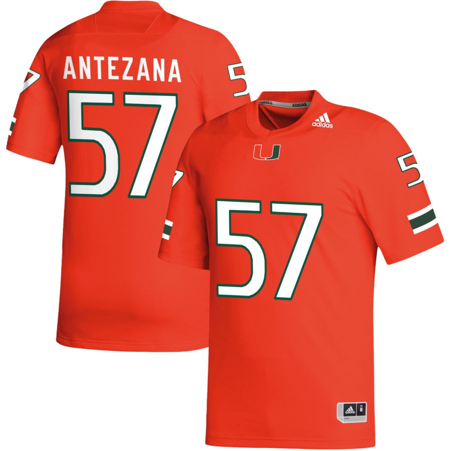 Matt Antezana Men's adidas Orange Miami Hurricanes Pick-A-Player NIL Replica Football Jersey