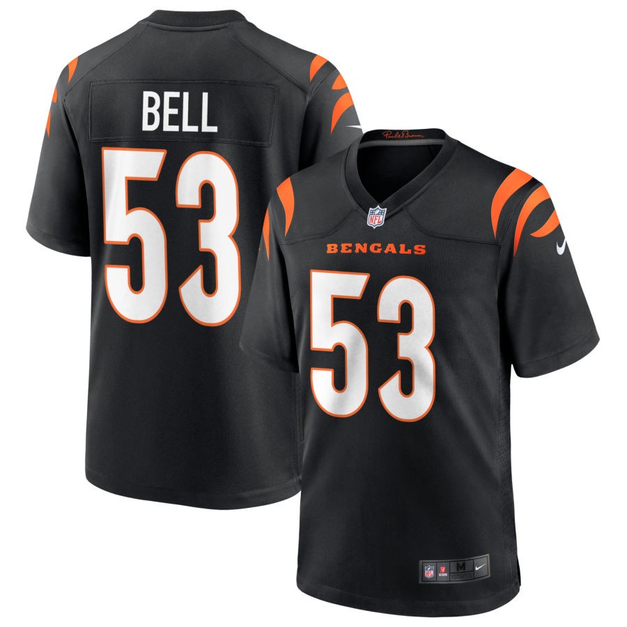 Travis Bell Men's Nike Black Cincinnati Bengals Game Custom Jersey