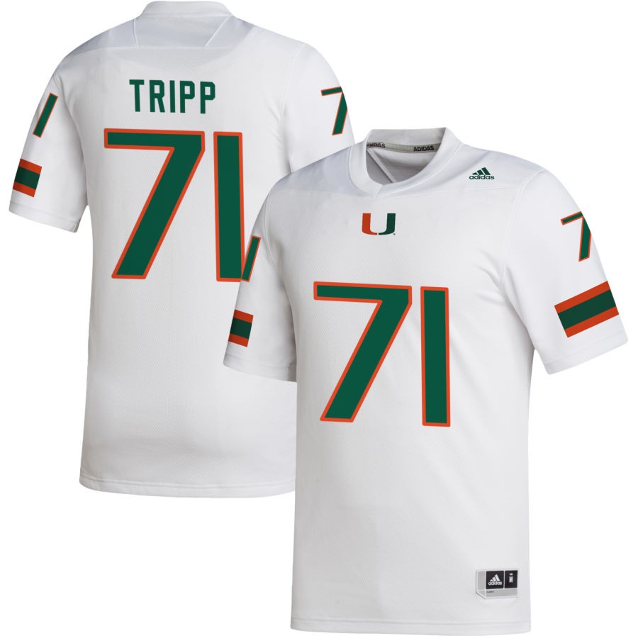 Antonio Tripp Men's adidas White Miami Hurricanes Pick-A-Player NIL Replica Football Jersey