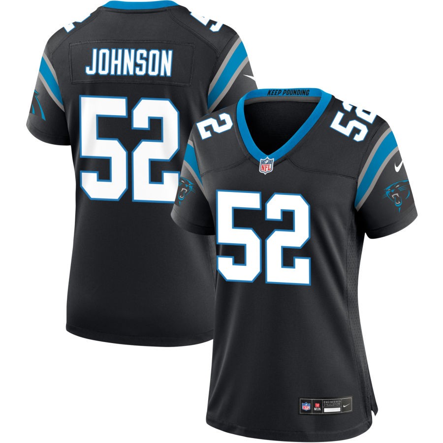 DJ Johnson Women's Nike Black Carolina Panthers Custom Game Jersey