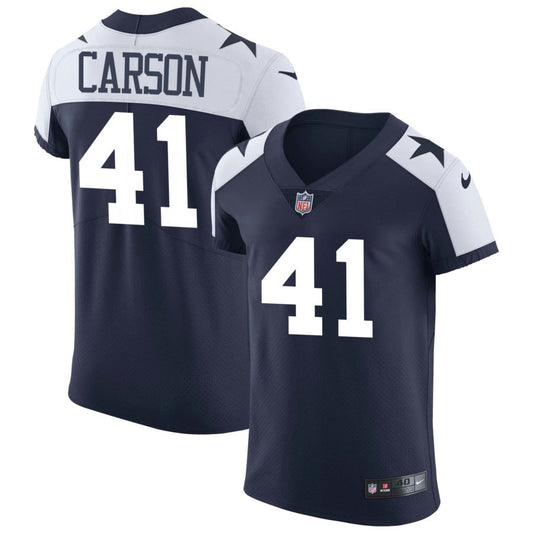 Caelen Carson Men's Nike Navy Dallas Cowboys Alternate Vapor Elite Custom Jersey