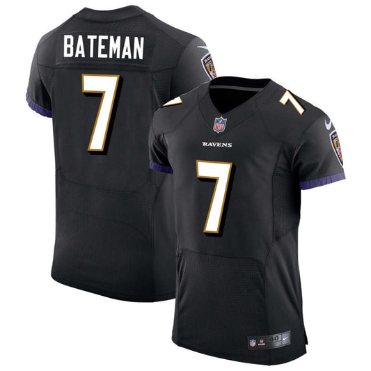 Rashod Bateman Men's Nike Black Baltimore Ravens Speed Machine Elite Custom Jersey