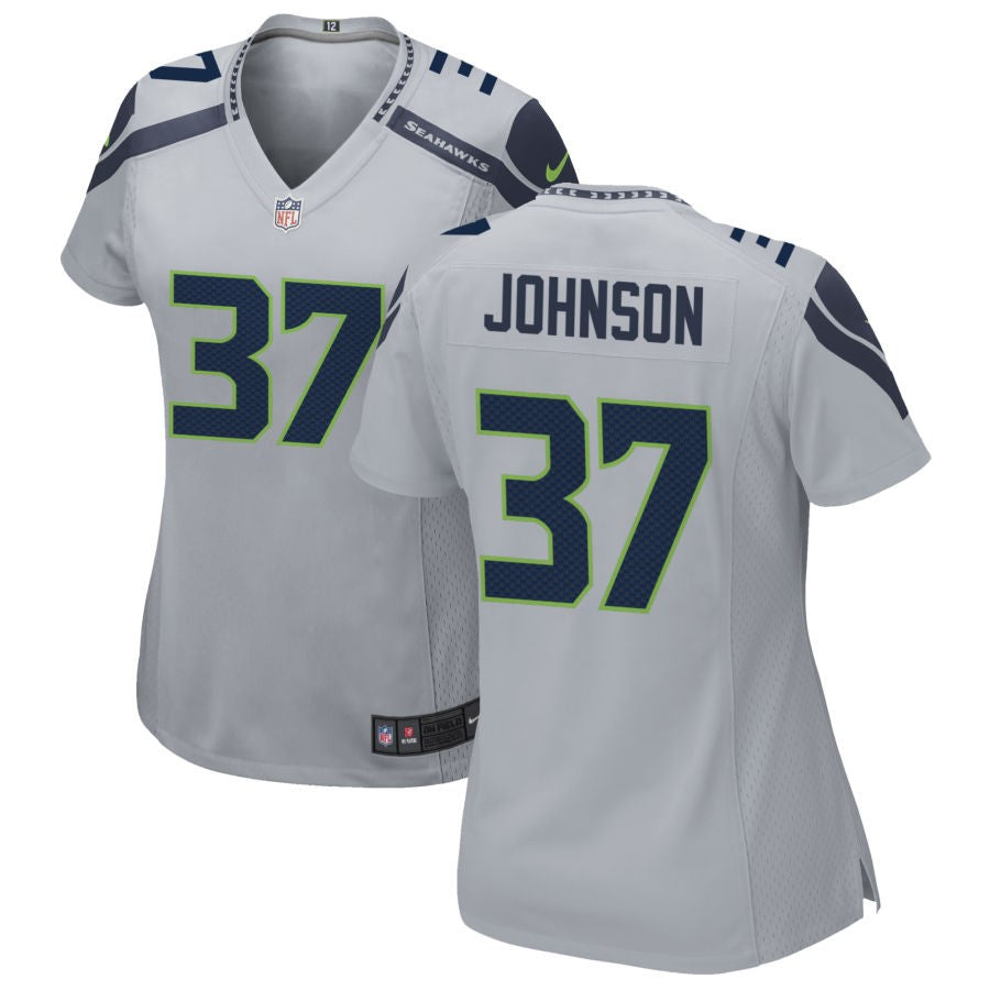 Carlton Johnson Women's Nike Gray Seattle Seahawks Alternate Custom Game Jersey