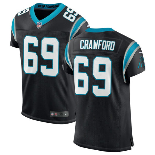 Jeremiah Crawford Men's Nike Black Carolina Panthers Classic Custom Elite Jersey