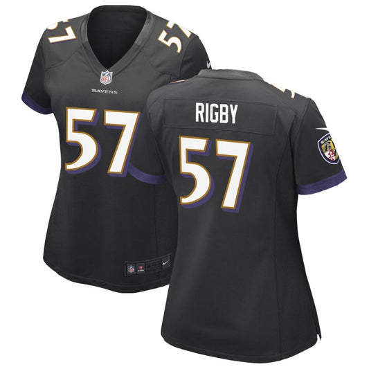 Yvandy Rigby Women's Nike Black Baltimore Ravens Alternate Custom Game Jersey