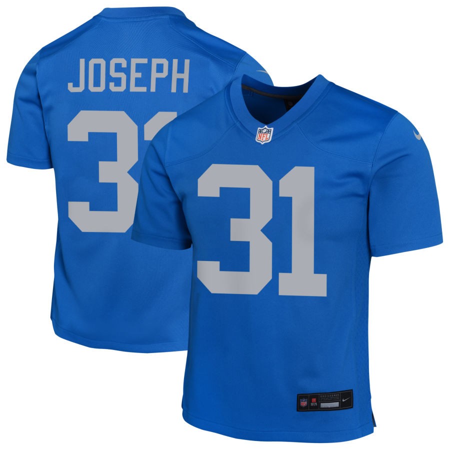 Kerby Joseph Youth Nike Blue Detroit Lions Alternate Custom Game Jersey