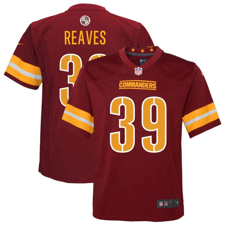 Jeremy Reaves Youth Nike Burgundy Washington Commanders Game Custom Player Jersey