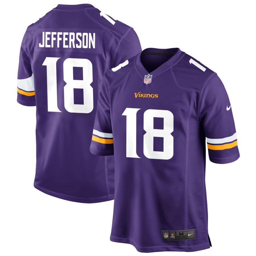 Justin Jefferson Men's Nike Purple Minnesota Vikings Custom Game Jersey