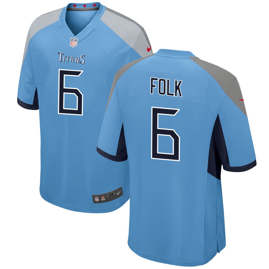 Nick Folk Men's Nike Light Blue Tennessee Titans Alternate Custom Game Jersey