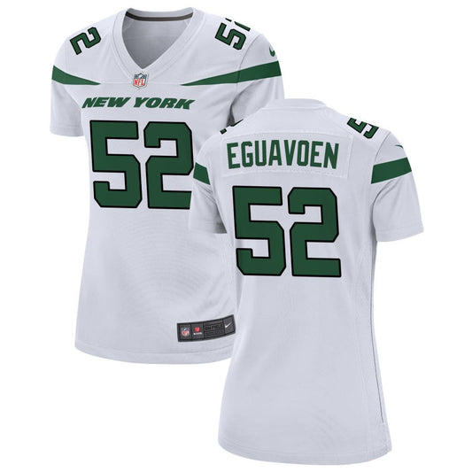 Sam Eguavoen Women's Nike White New York Jets Custom Game Jersey