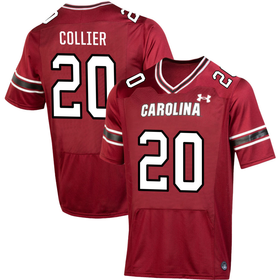 Judge Collier Men's Under Armour  Garnet South Carolina Gamecocks NIL Pick-A-Player Replica Football Jersey