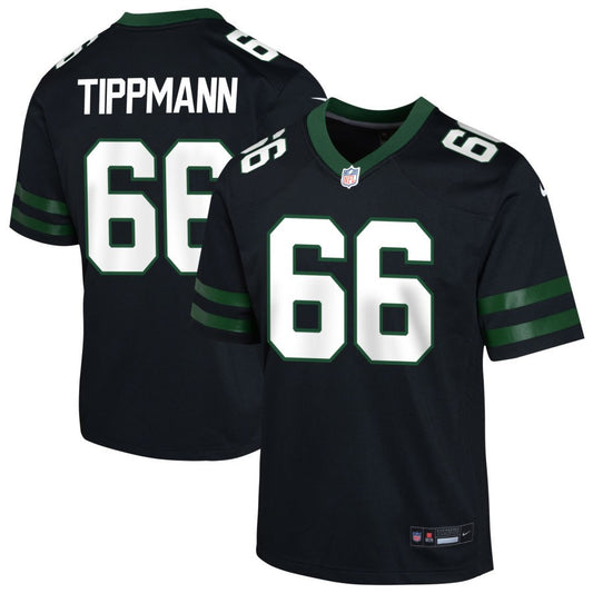 Joe Tippmann Youth Nike  Legacy Black New York Jets Alternate Custom Game Jersey