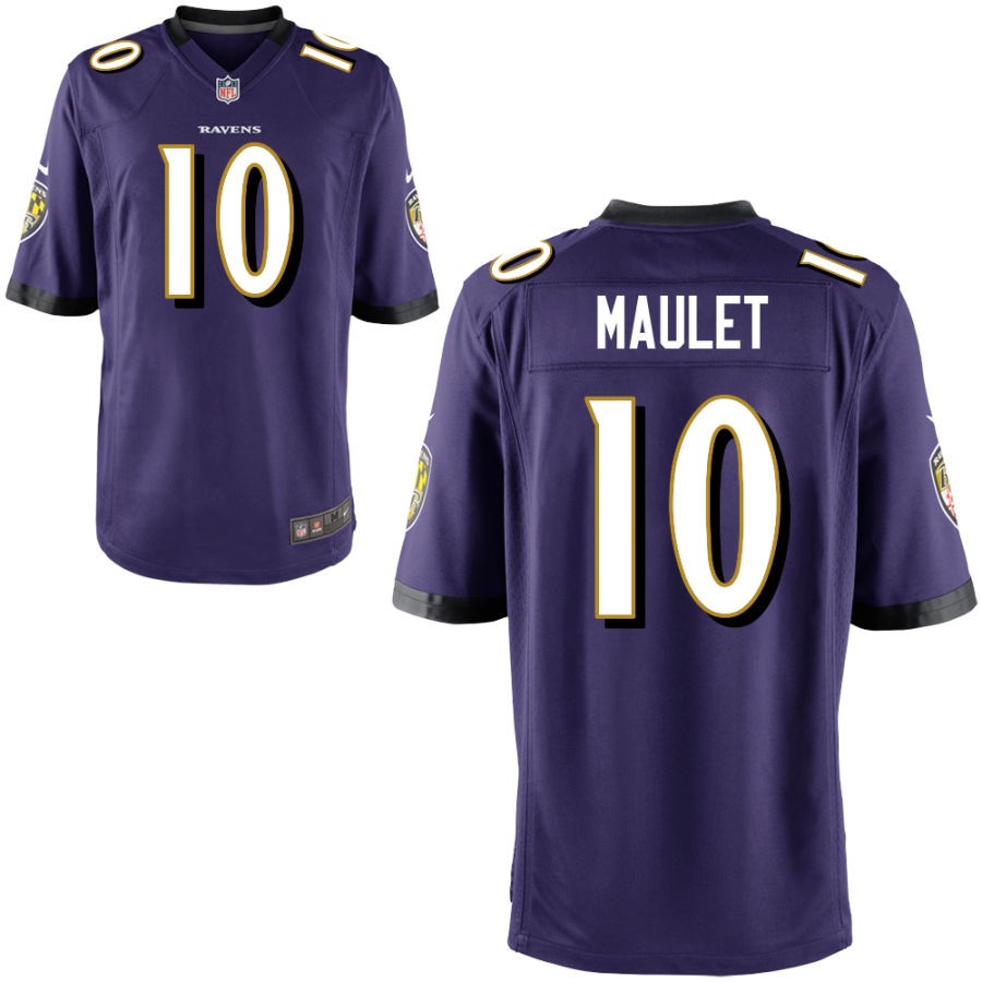 Arthur Maulet Youth Nike Purple Baltimore Ravens Custom Game Jersey