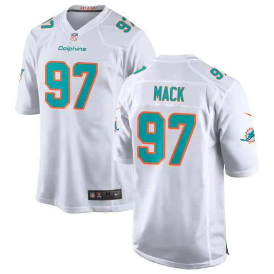 Isaiah Mack Men's Nike White Miami Dolphins Custom Game Jersey