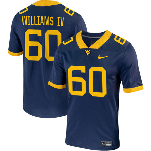 Johnny Williams IV Men's Nike Navy West Virginia Mountaineers Pick-A-Player NIL Replica Football Jersey