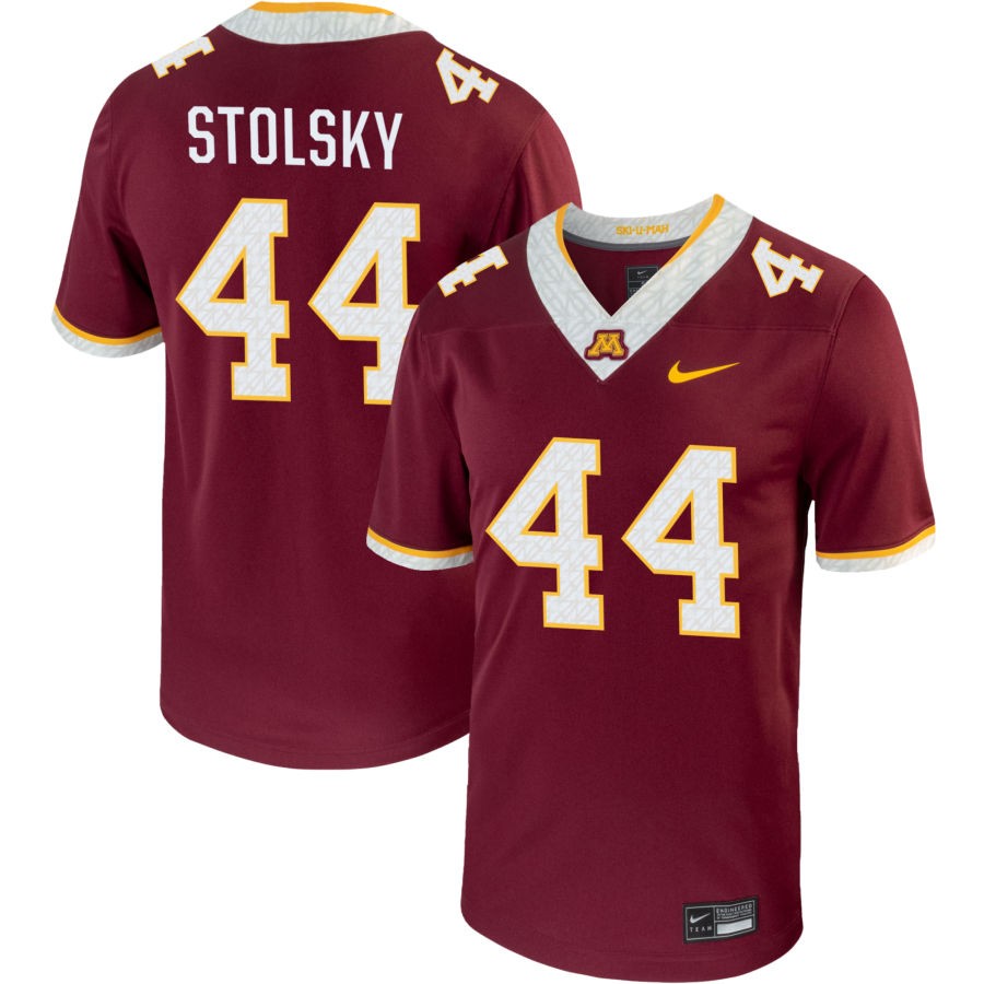 Tyler Stolsky Men's Nike Maroon Minnesota Golden Gophers Pick-A-Player NIL Replica Football Jersey