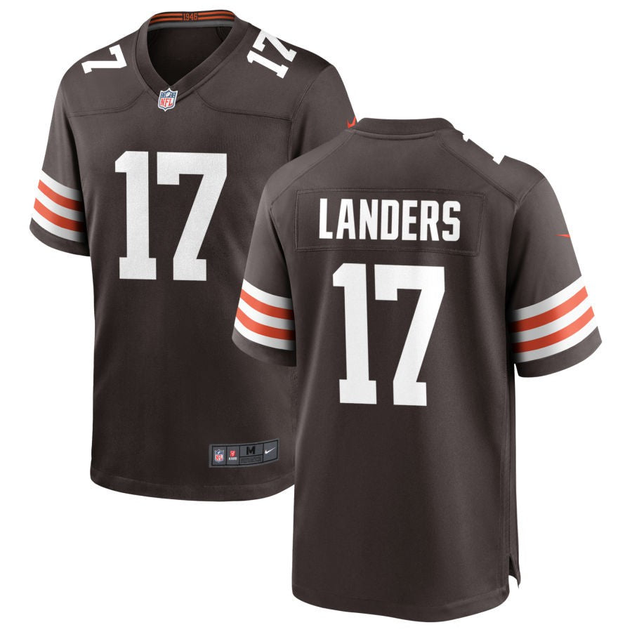 Matt Landers Men's Nike Cleveland Browns Brown Custom Game Jersey