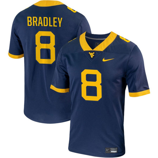 Tyrin Bradley Men's Nike Navy West Virginia Mountaineers Pick-A-Player NIL Replica Football Jersey