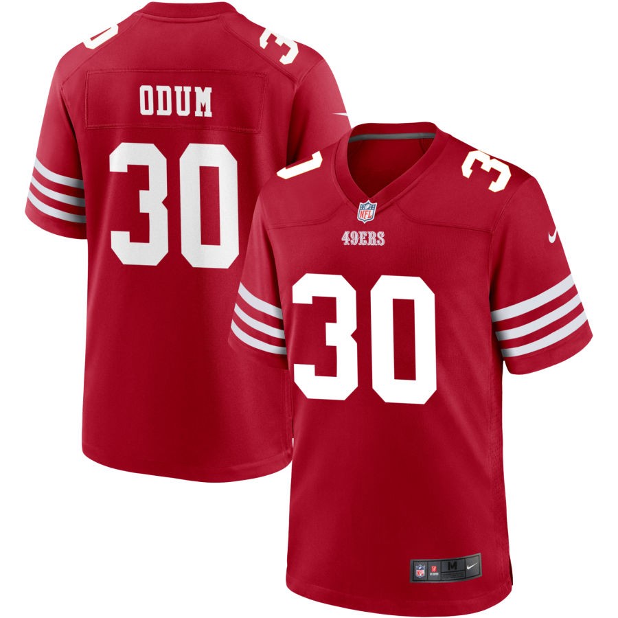 George Odum Men's Nike Scarlet San Francisco 49ers Custom Jersey