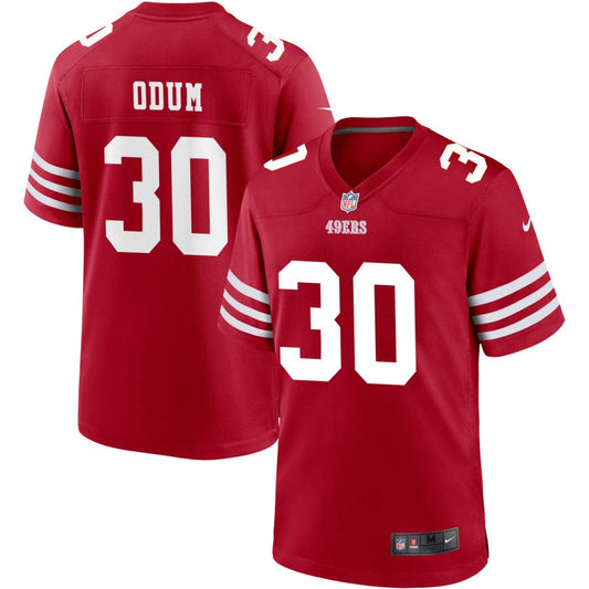 George Odum Men's Nike Scarlet San Francisco 49ers Custom Jersey