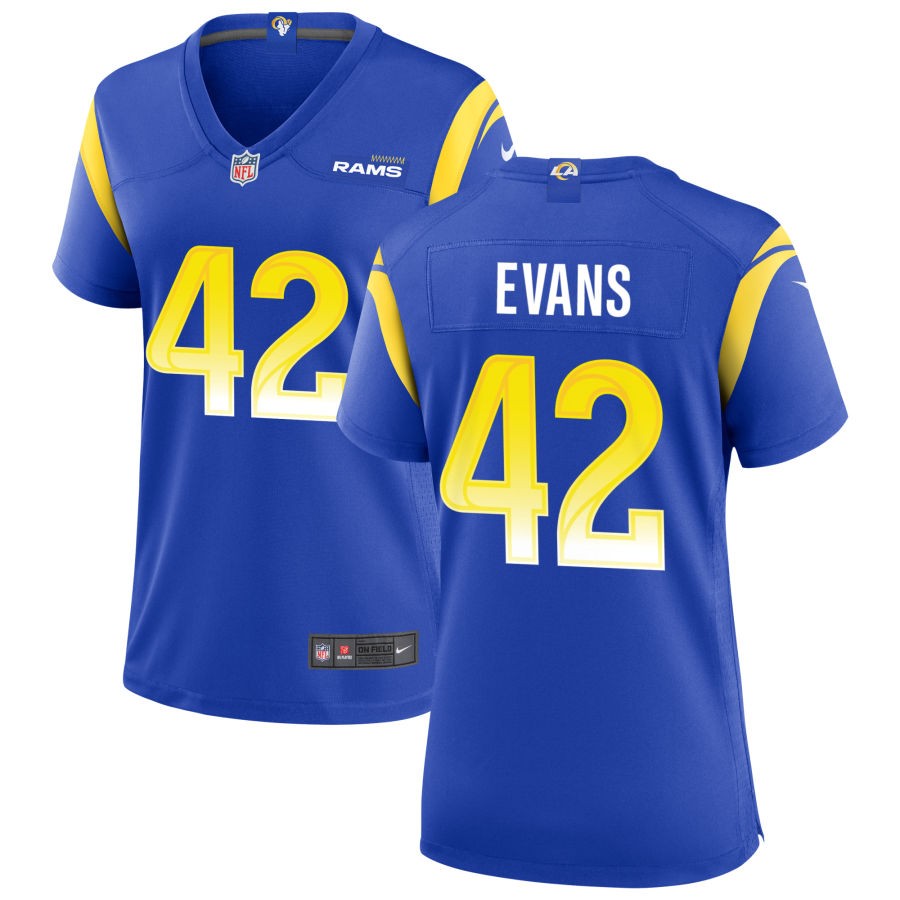 Ethan Evans Women's Nike Los Angeles Rams Royal Custom Game Jersey