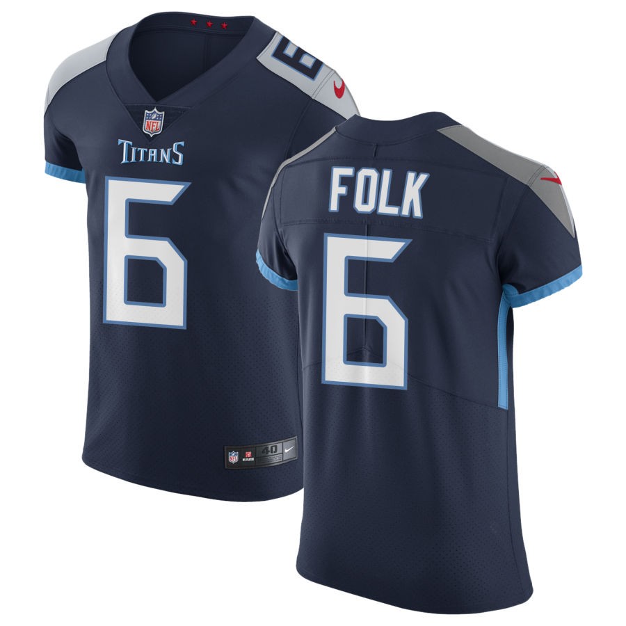 Nick Folk Men's Nike Navy Tennessee Titans Vapor Untouchable Custom Elite Jersey