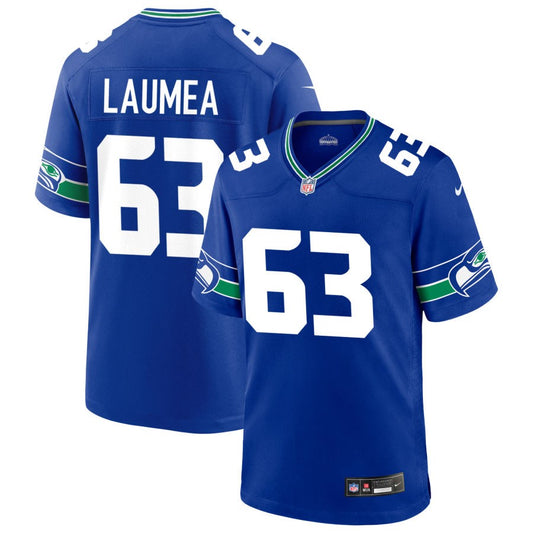 Sataoa Laumea Men's Nike Royal Seattle Seahawks Throwback Custom Jersey