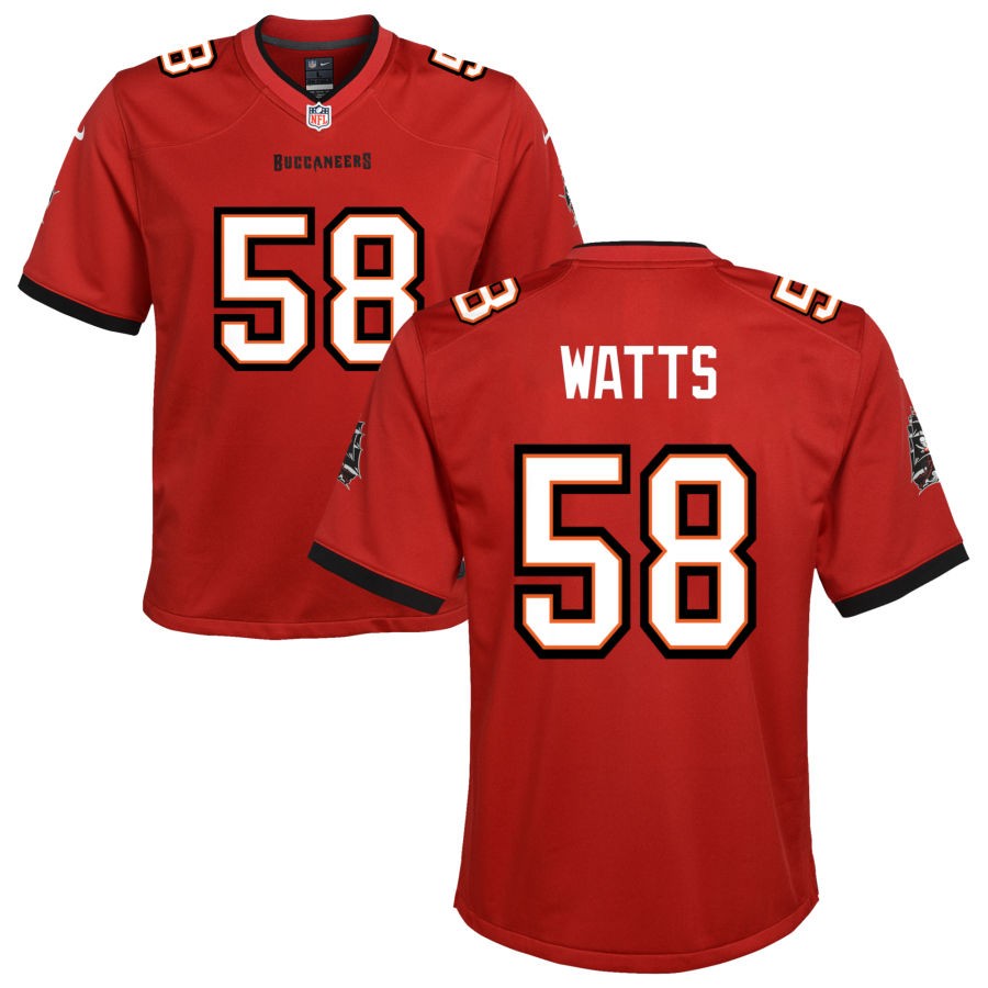 Markees Watts Youth Nike Tampa Bay Buccaneers Red Custom Game Jersey