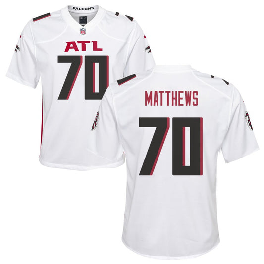 Jake Matthews Youth Nike Atlanta Falcons White Custom Game Jersey