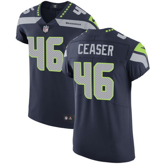 Nelson Ceaser Men's Nike College Navy Seattle Seahawks Vapor Untouchable Custom Elite Jersey