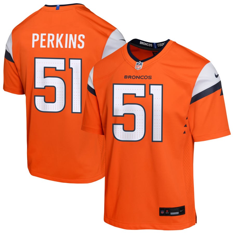 Ronnie Perkins Youth Nike  Orange Denver Broncos Custom Game Jersey