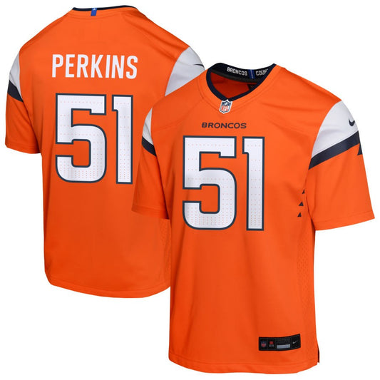 Ronnie Perkins Youth Nike  Orange Denver Broncos Custom Game Jersey